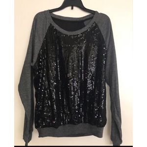 Sequined Fitted Long Sleeve
